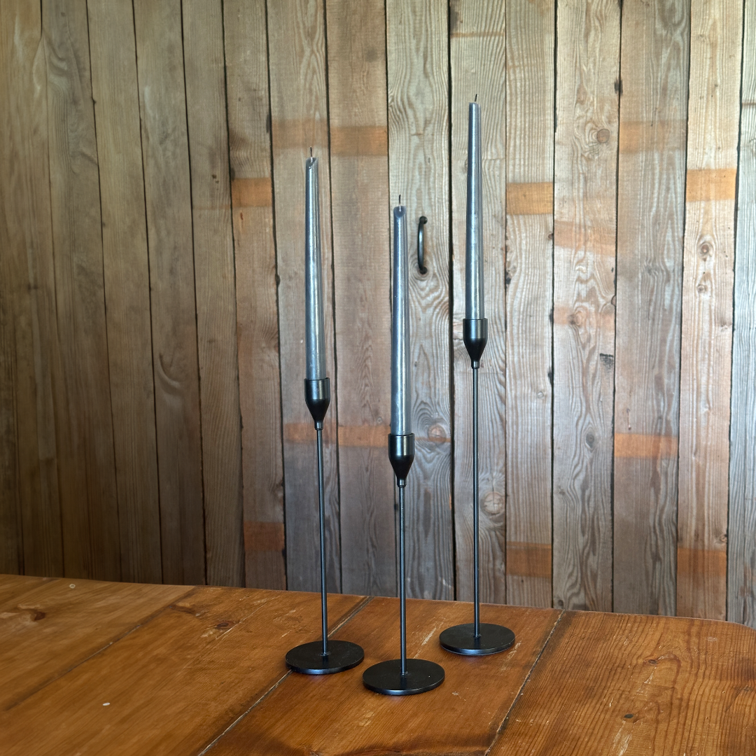 Black Taper Candlesticks - Set of 3